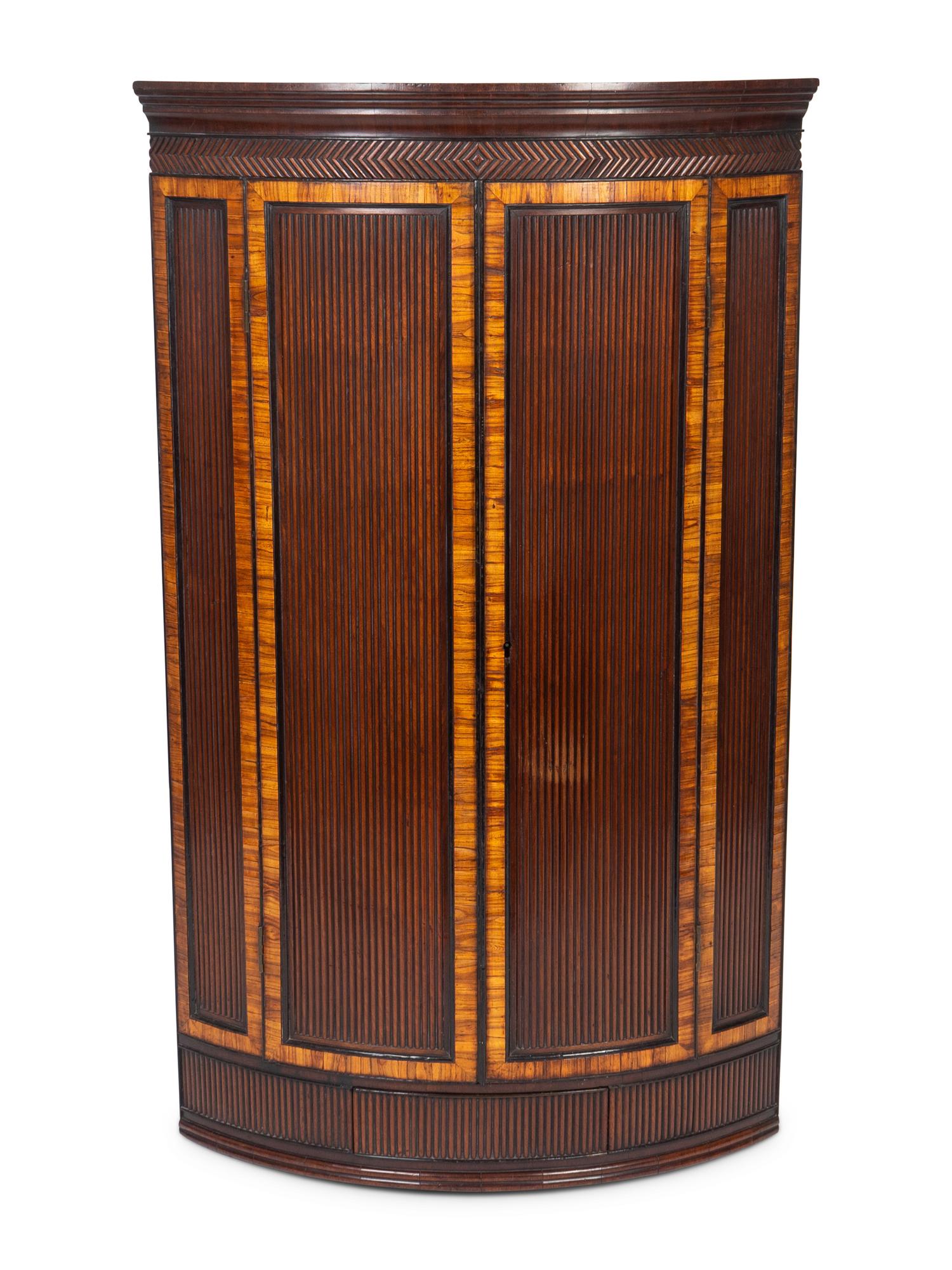 A George III Mahogany and Cross-banded Hanging Corner Cabinet — 19TH CENTURY