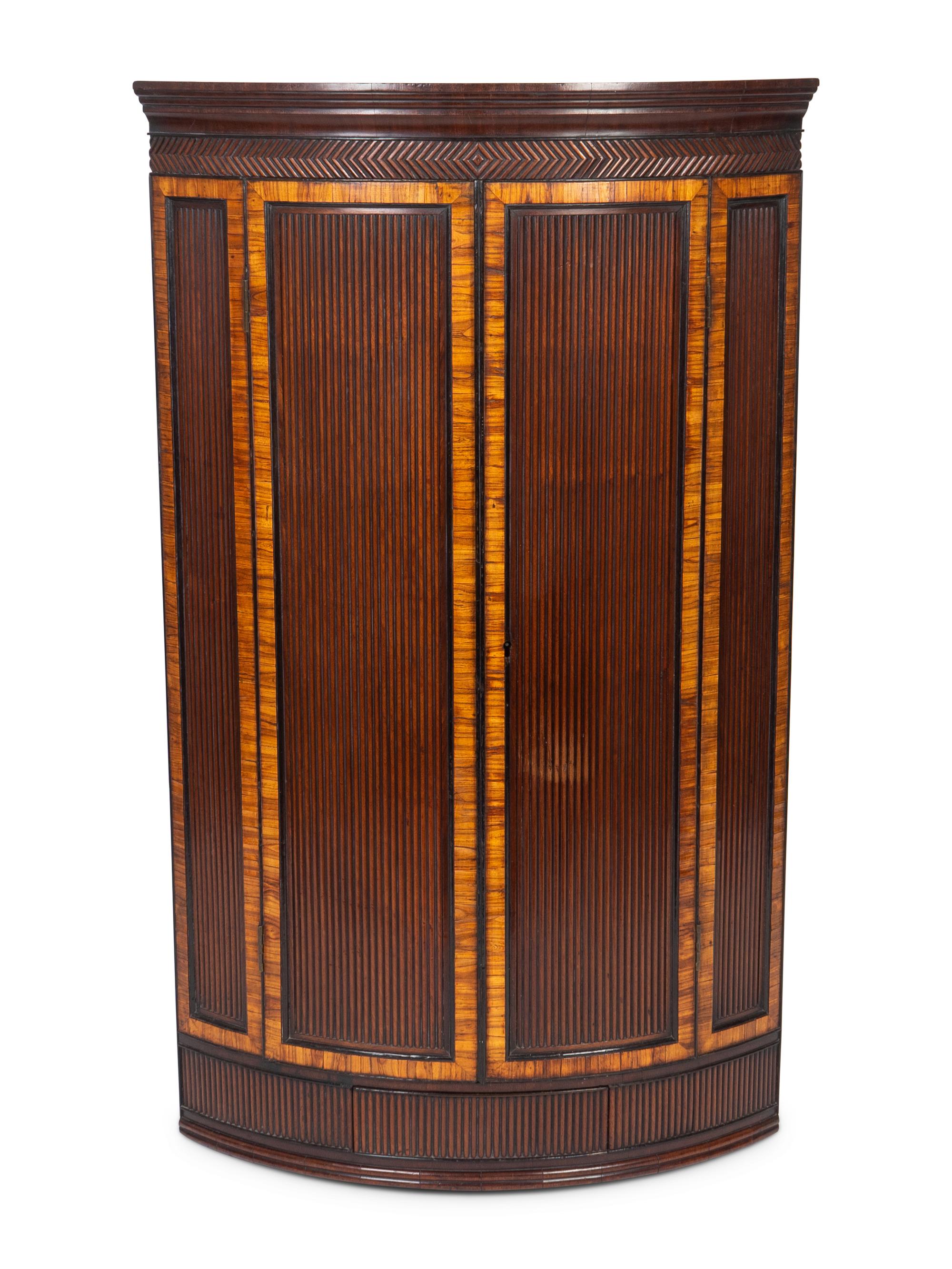 A George III Mahogany and Cross-banded Hanging Corner Cabinet — 19TH CENTURY