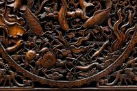Two Chinese Carved Hardwood Panels