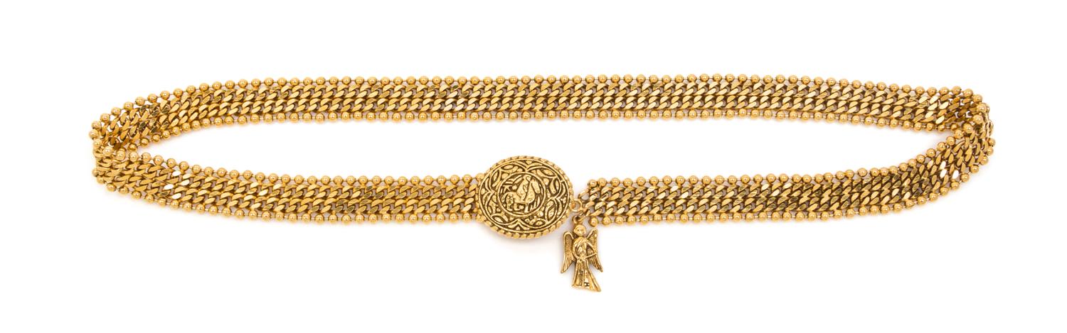 A Chanel Goldtone Woven Chain Link Belt,