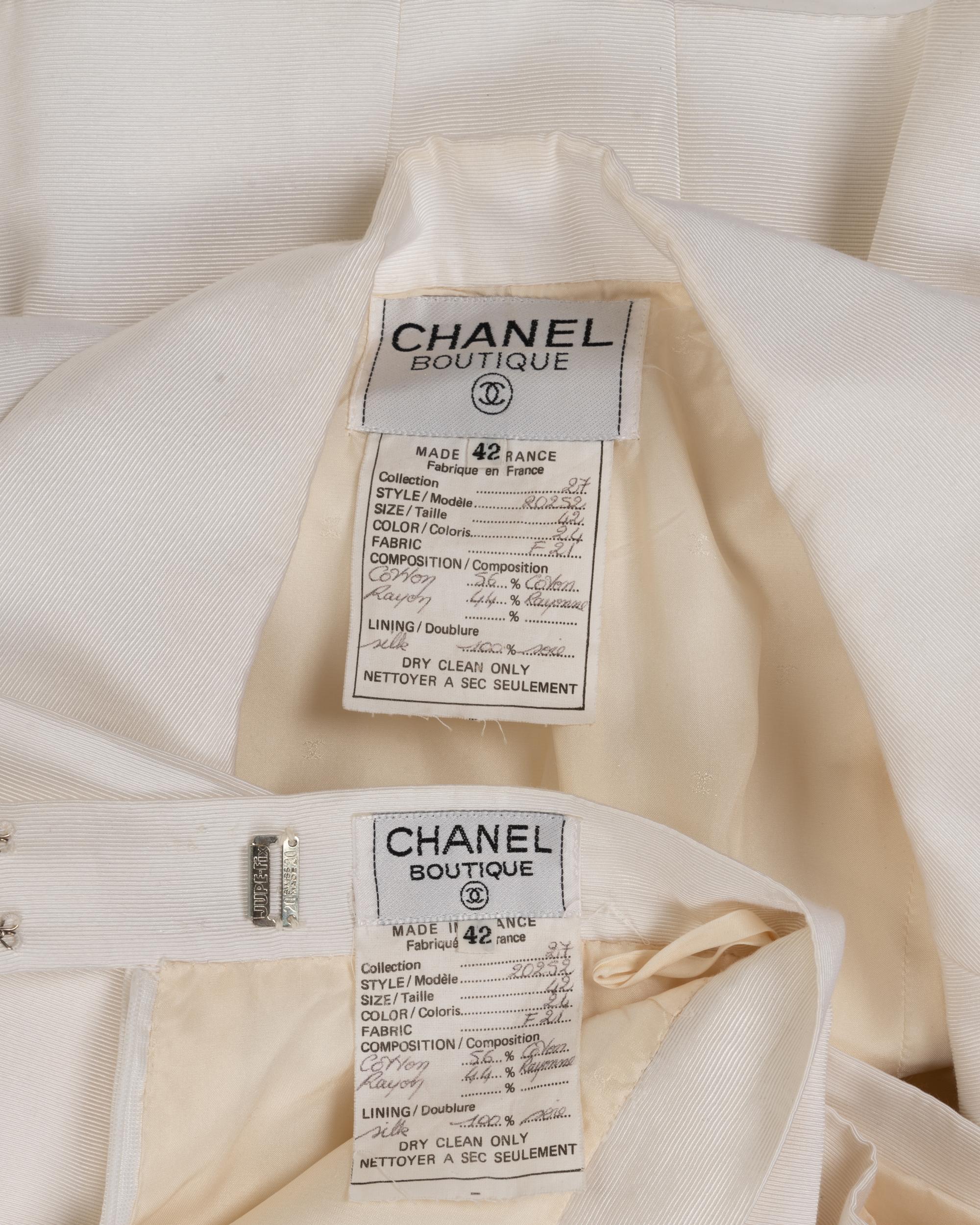 Chanel Two-Piece Double Breast Skirt Suit, 1990s
