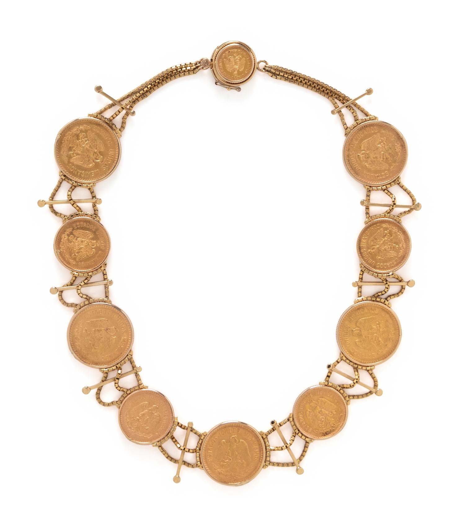 YELLOW GOLD AND COIN NECKLACE