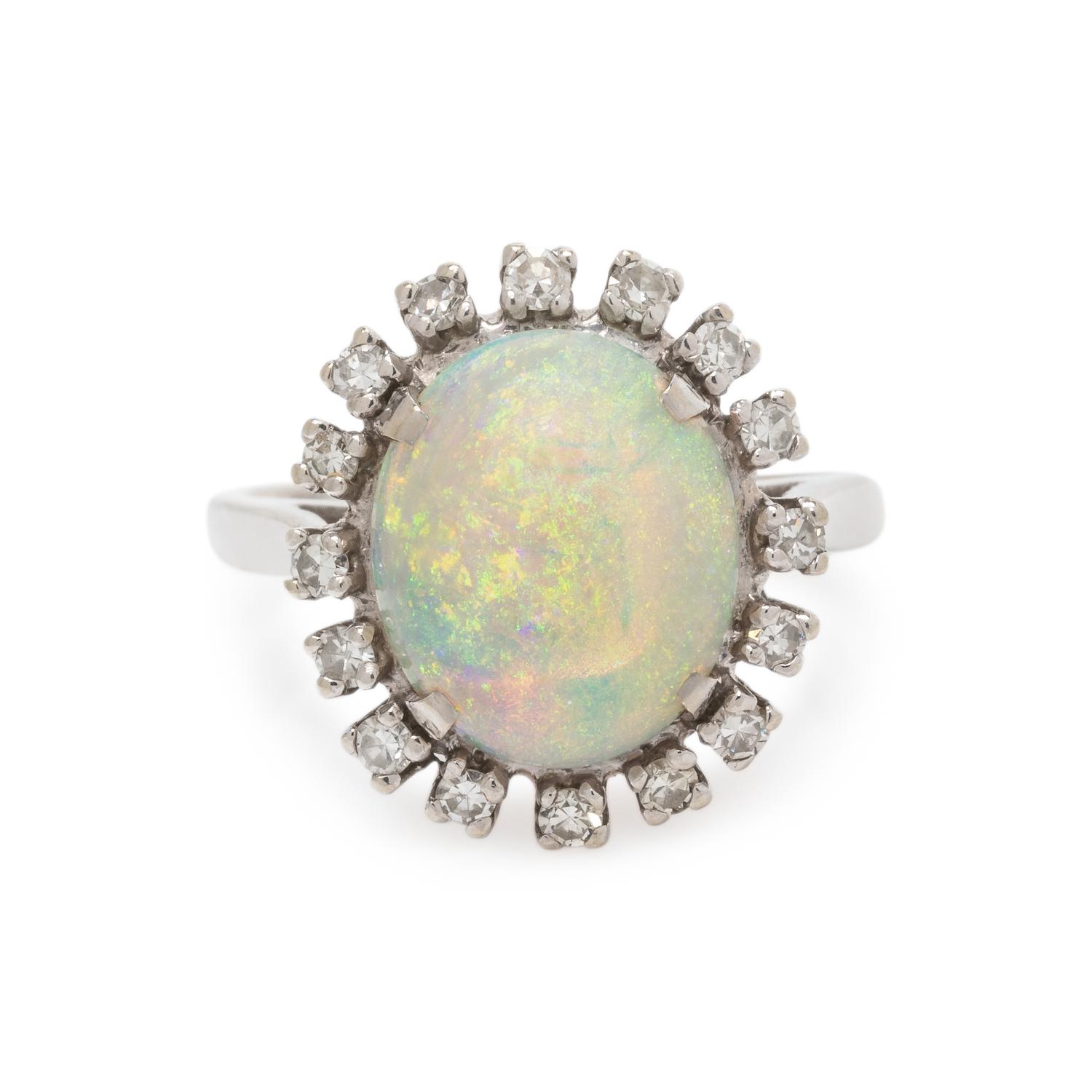 OPAL AND DIAMOND RING