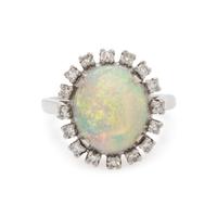OPAL AND DIAMOND RING