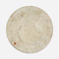 A Chinese blue and white porcelain circular plaque 青花缠枝花卉瓷板