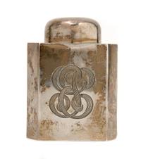 An American Sterling Silver Tea Caddy, Height 3 3/4 inches.