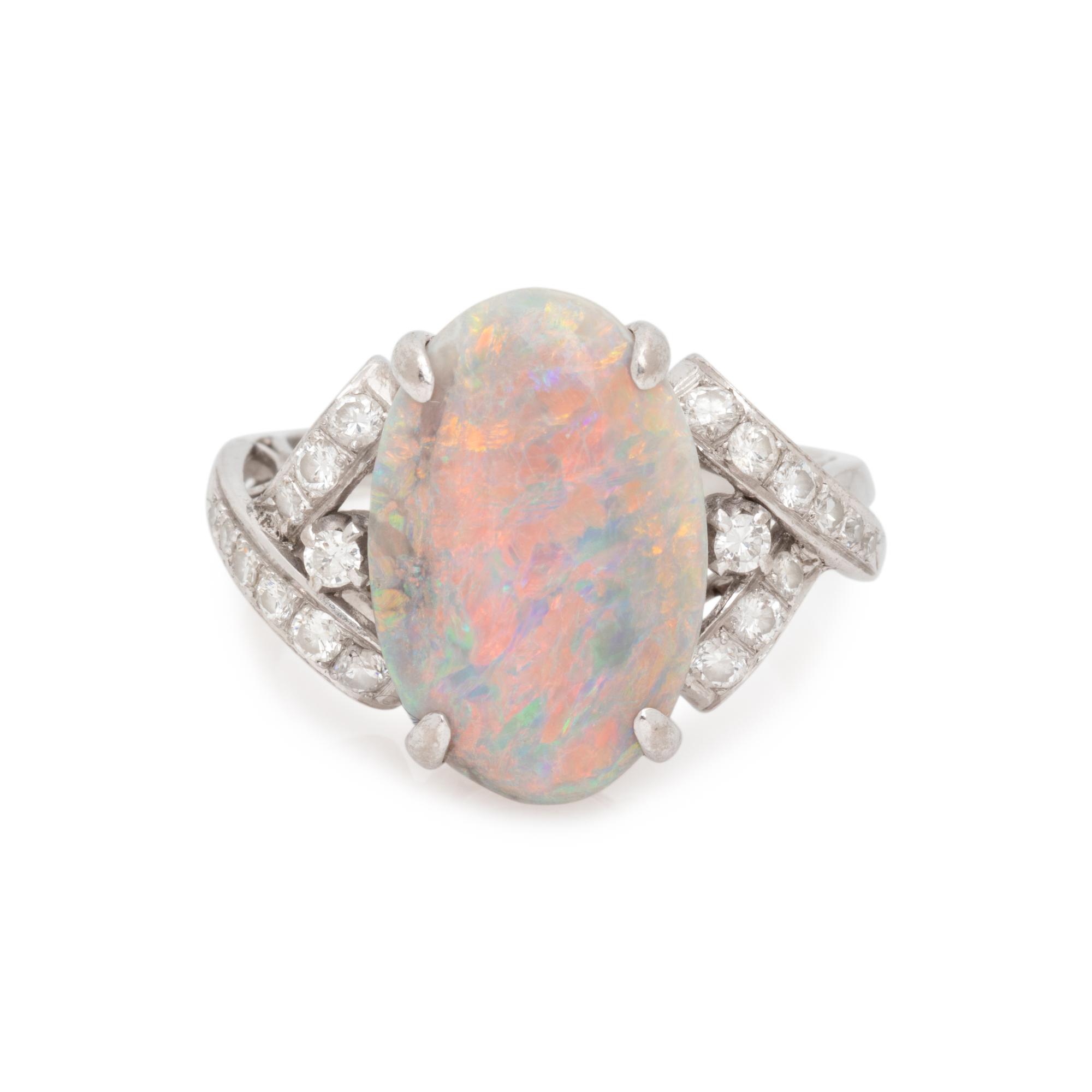 OPAL AND DIAMOND RING