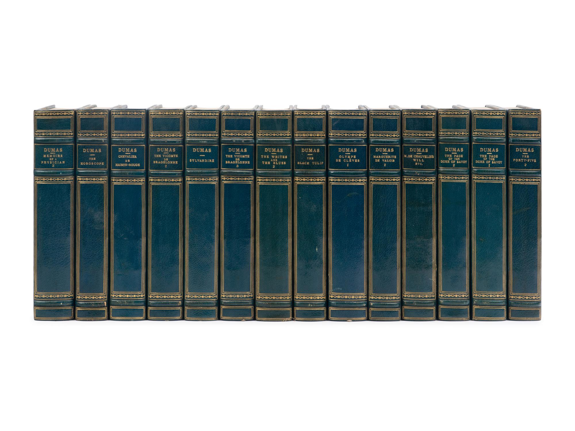 [BINDINGS]. DUMAS, Alexandre (1802-1870). The Romances . London and Boston: J.M. Dent; Little, Brown, & Co., 1893-1898.