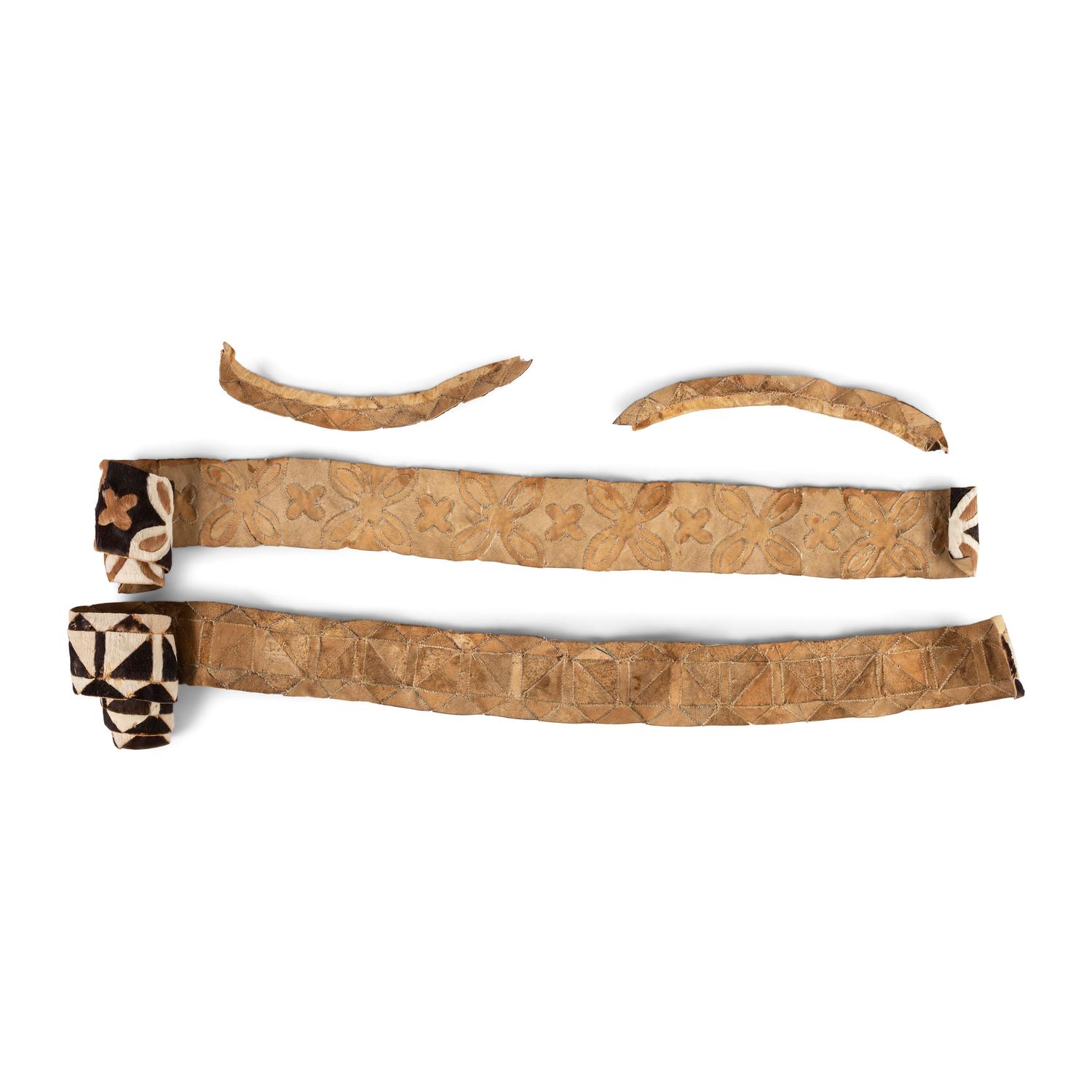 Athapaskan Deer Fur Belts, Armbands, AND Child's Embroidered Moccasins