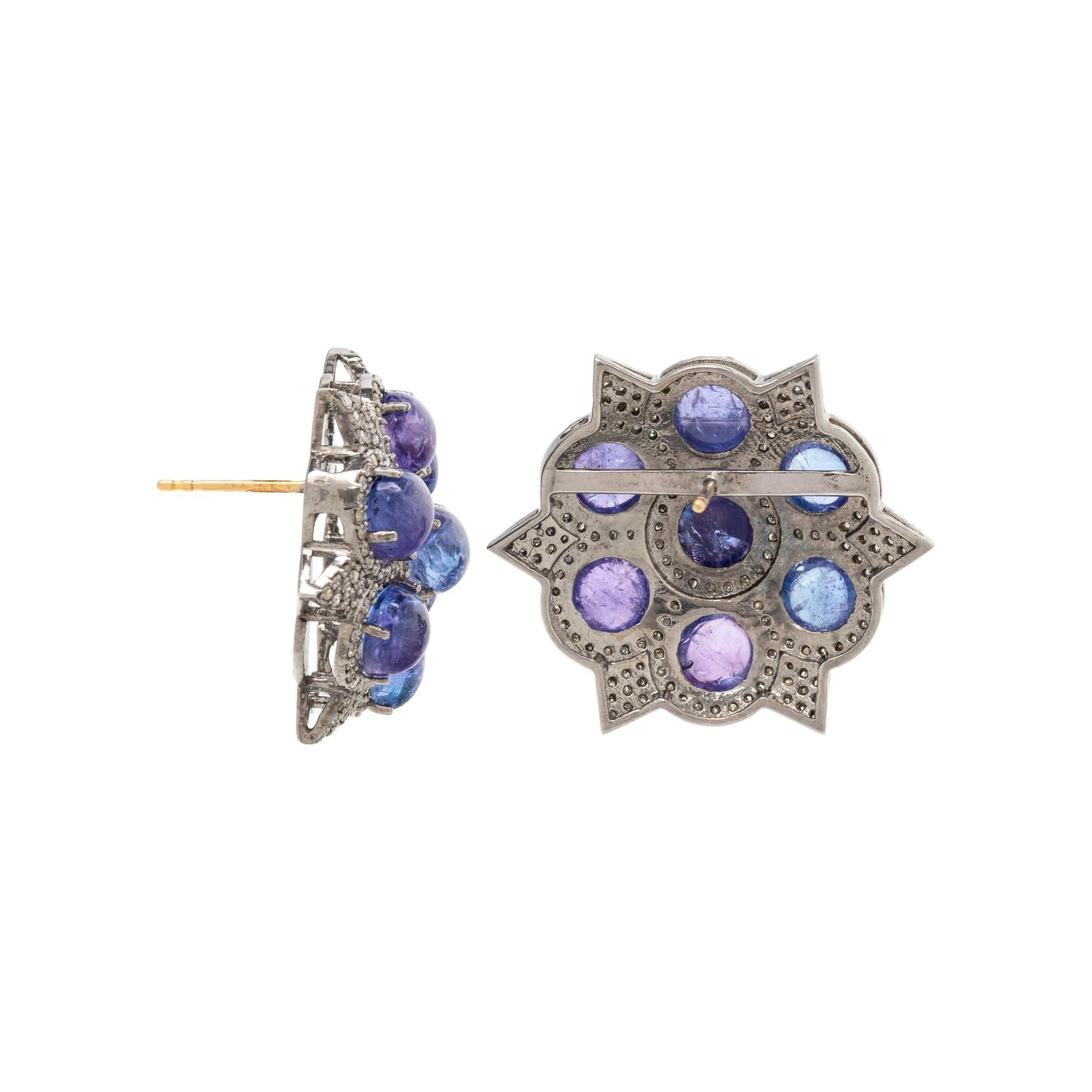 TANZANITE AND DIAMOND EARRINGS