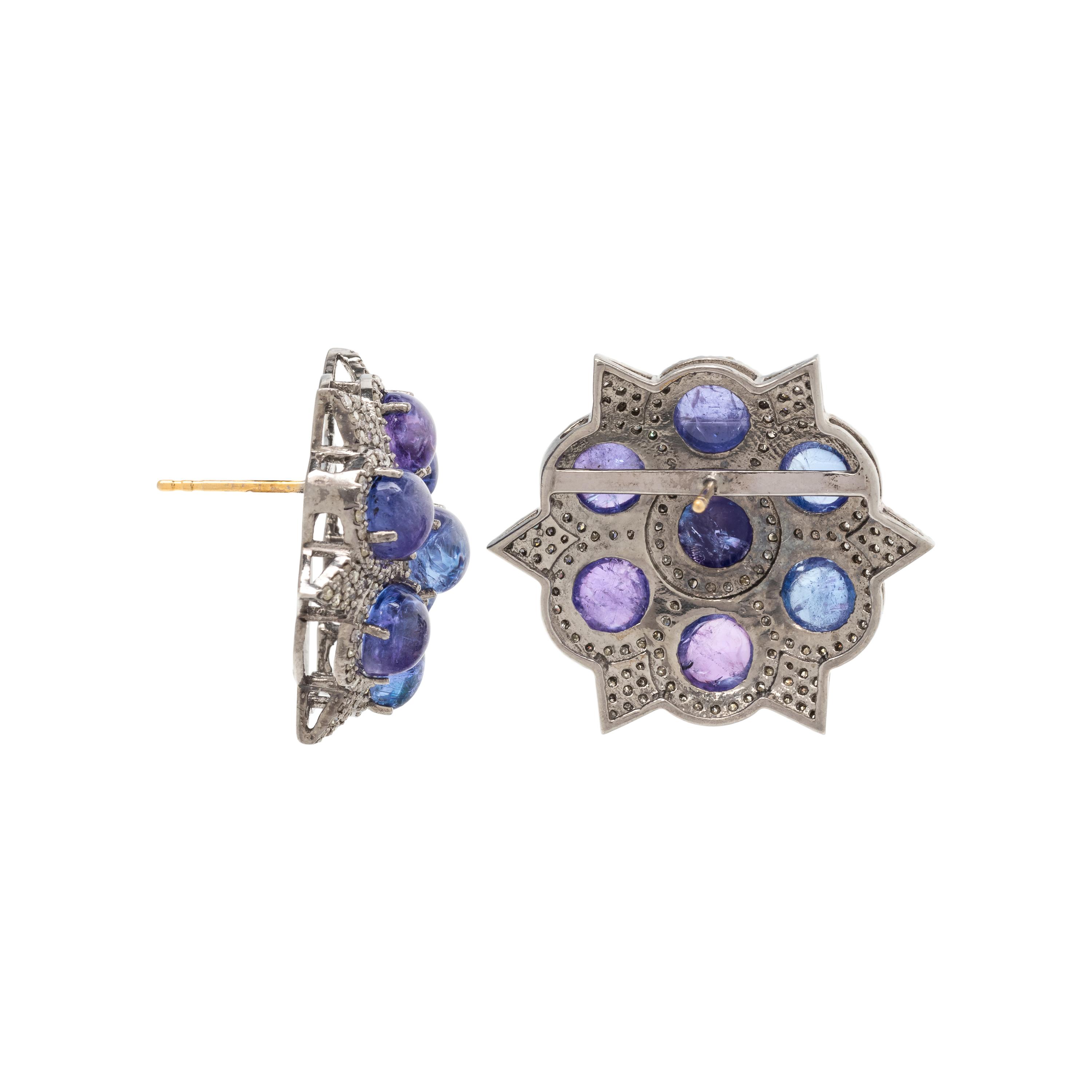 TANZANITE AND DIAMOND EARRINGS