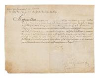 [LOUIS XVI]. A group of 2 documents with secretarial signatures, comprising: