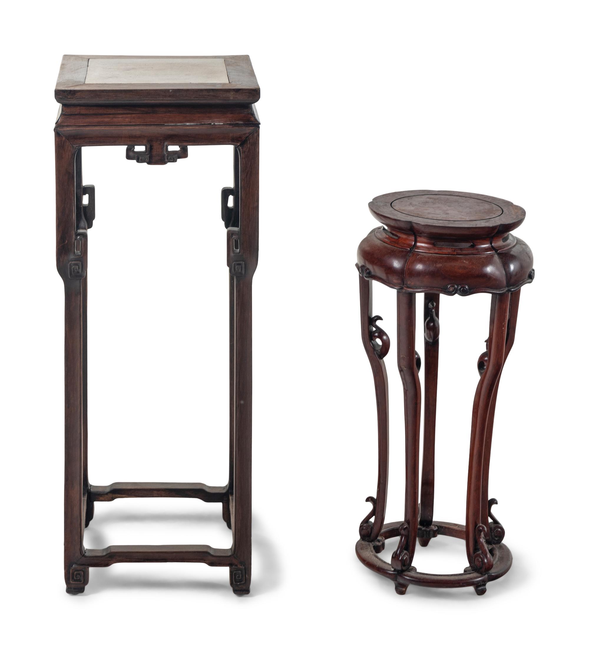 Two Chinese Hardwood Side Stands
