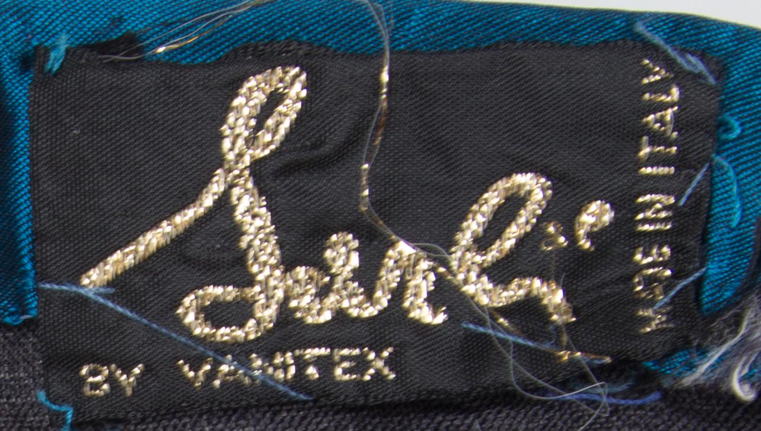 A Sarli Teal Silk Evening Gown Ensemble,
