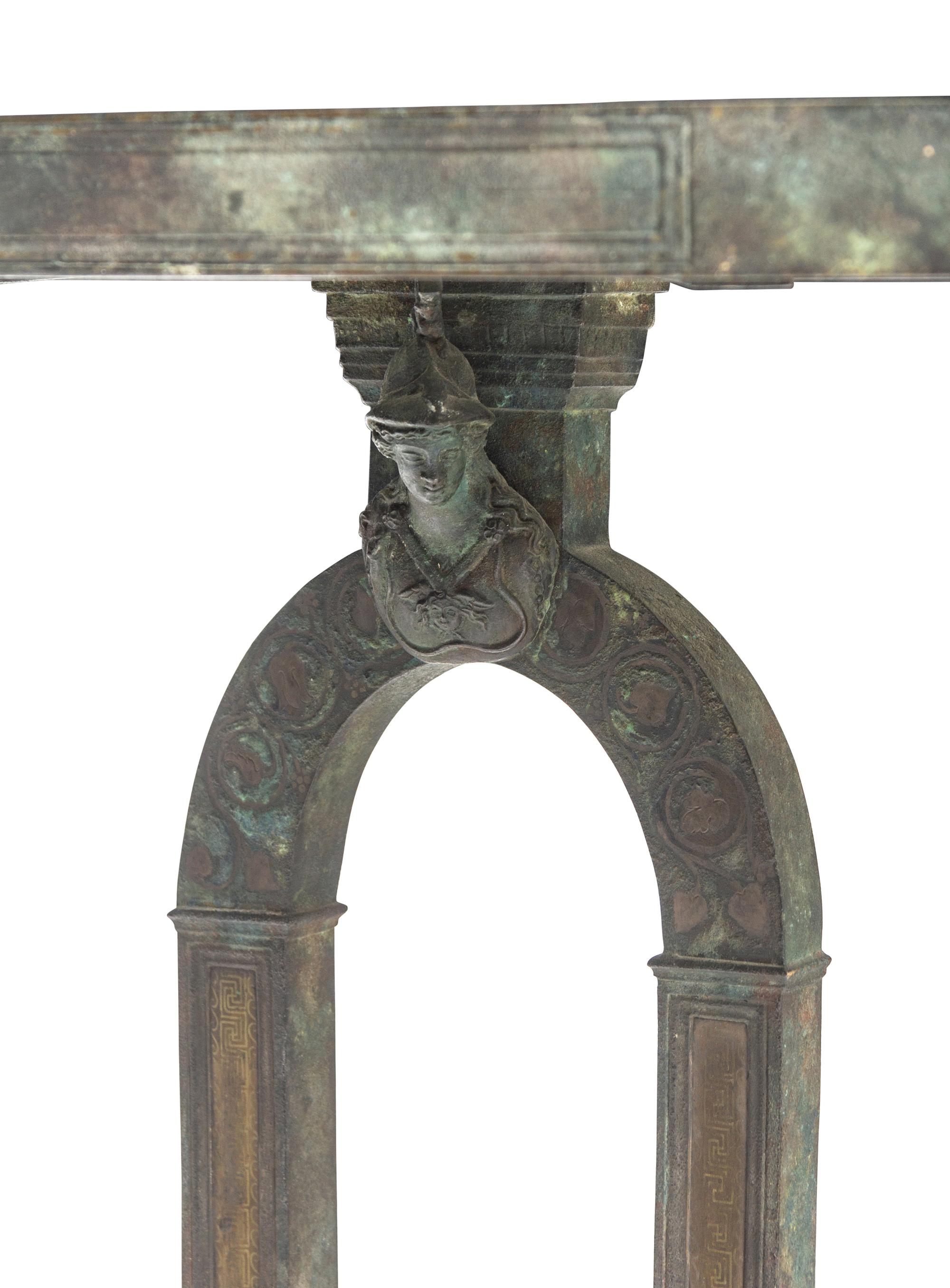 An Italian Patinated Bronze and Marble Table Attributed to Chiurazzi Foundry