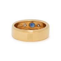 YELLOW GOLD, SAPPHIRE AND DIAMOND RING