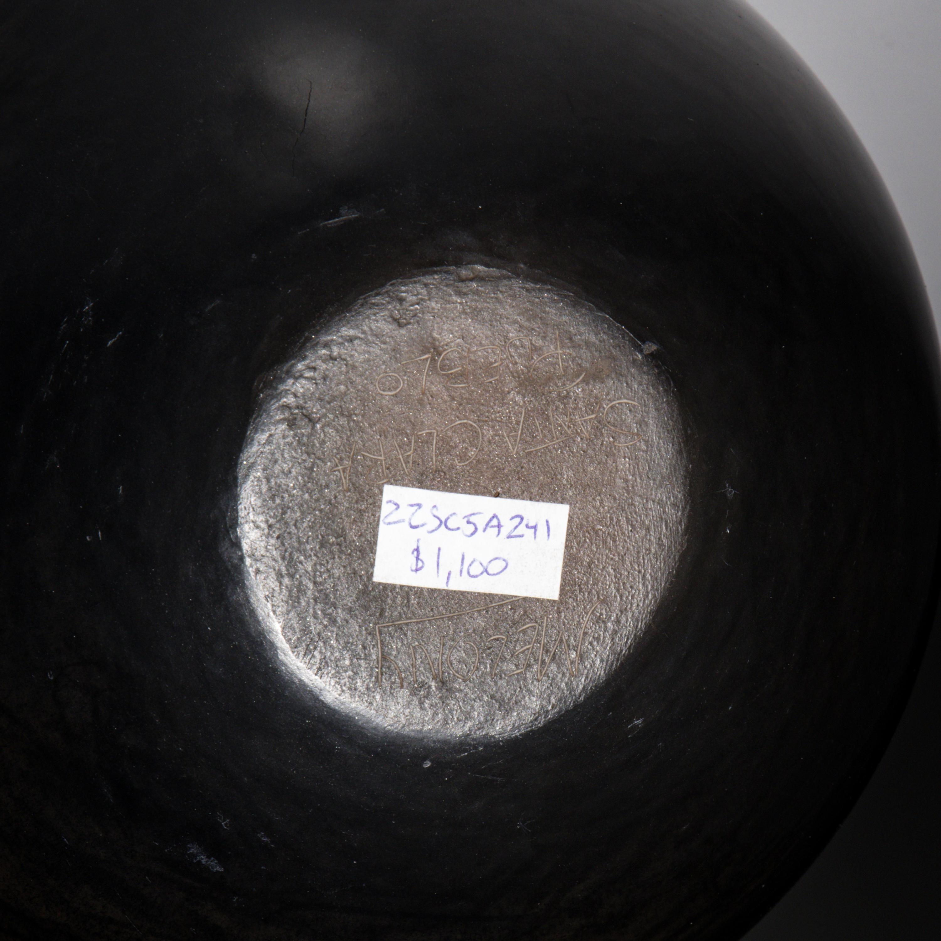 Melony Gutierrez (Santa Clara, 20th century) — Blackware Pottery Jar, with Turquoise