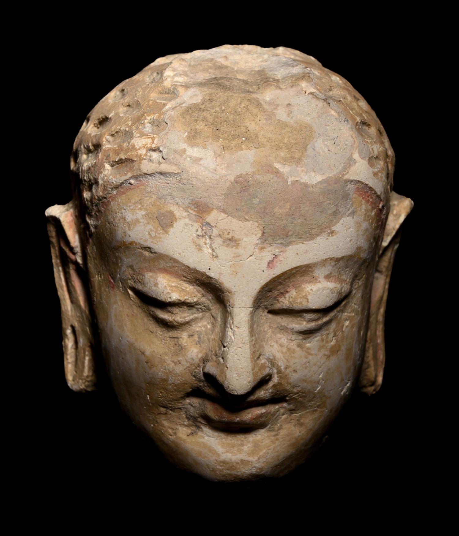 Three Gandharan Fragmentary Stucco Heads