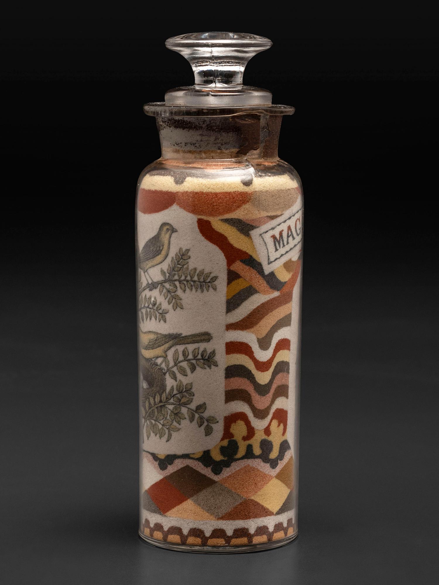 A Pair of Andrew Clemens (American, 1857-1894) 'Sweetheart' Sand Bottles