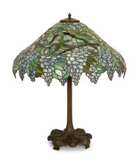 A Handel Leaded Glass Wisteria Table Lamp