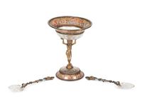 A Viennese Silver-Gilt, Enamel and Rock Crystal Coupe with Two Similar Spoons