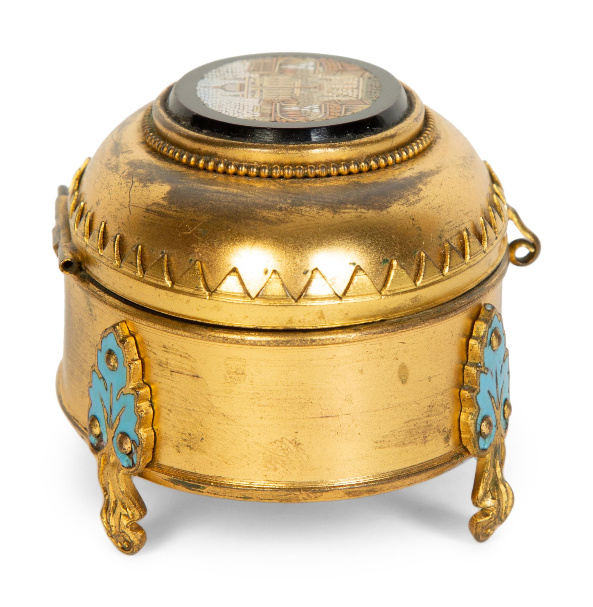 An Italian Micromosaic and Gilt Metal Trinket Box