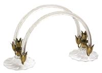 An Unusual Two-Light Glass Table Sconce Height 8 x width 13 1/2 x depth 4 inches. — 20TH CENTURY