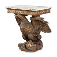 A George II Style Giltwood Marble-Top Eagle Pier Table