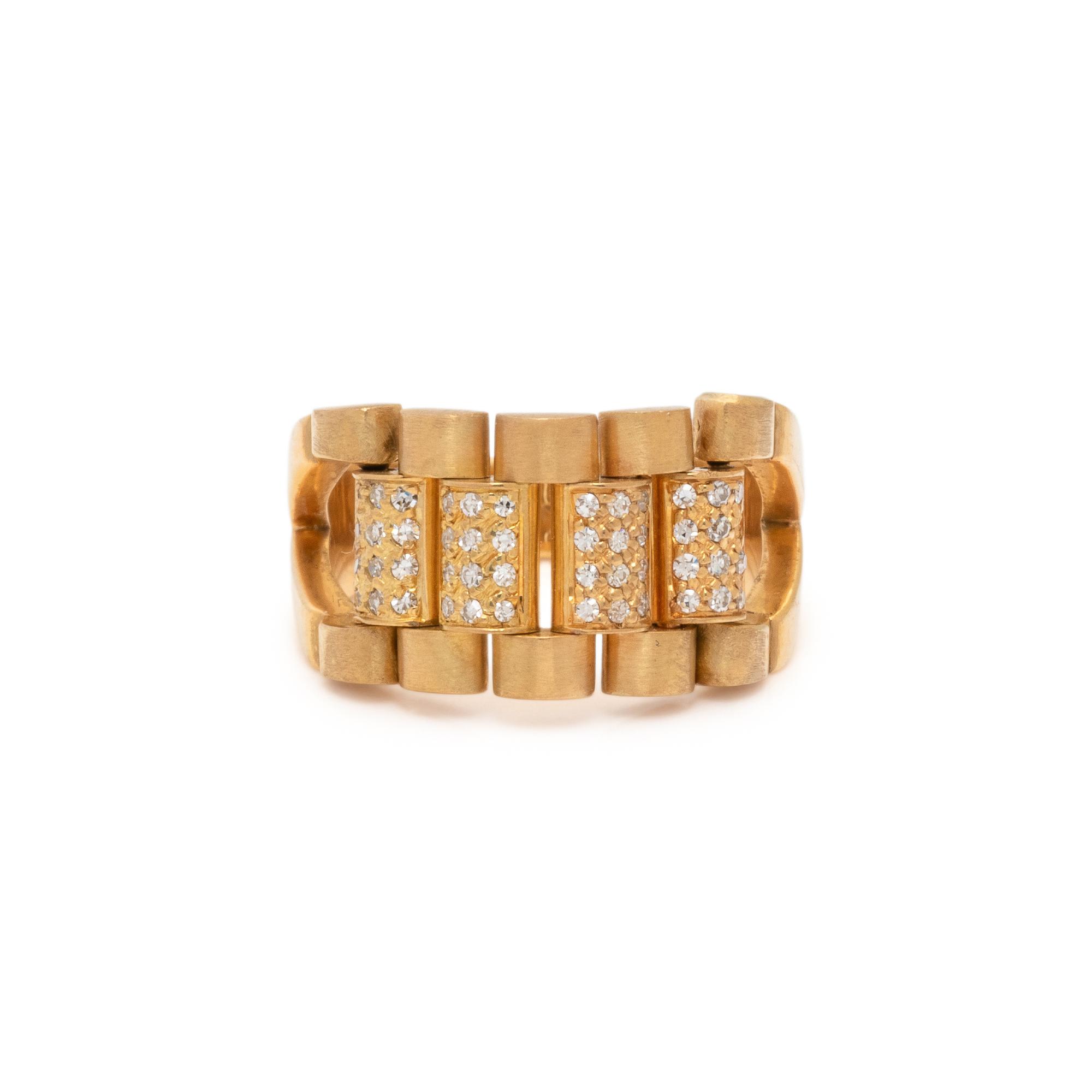 YELLOW GOLD AND DIAMOND PINKY RING