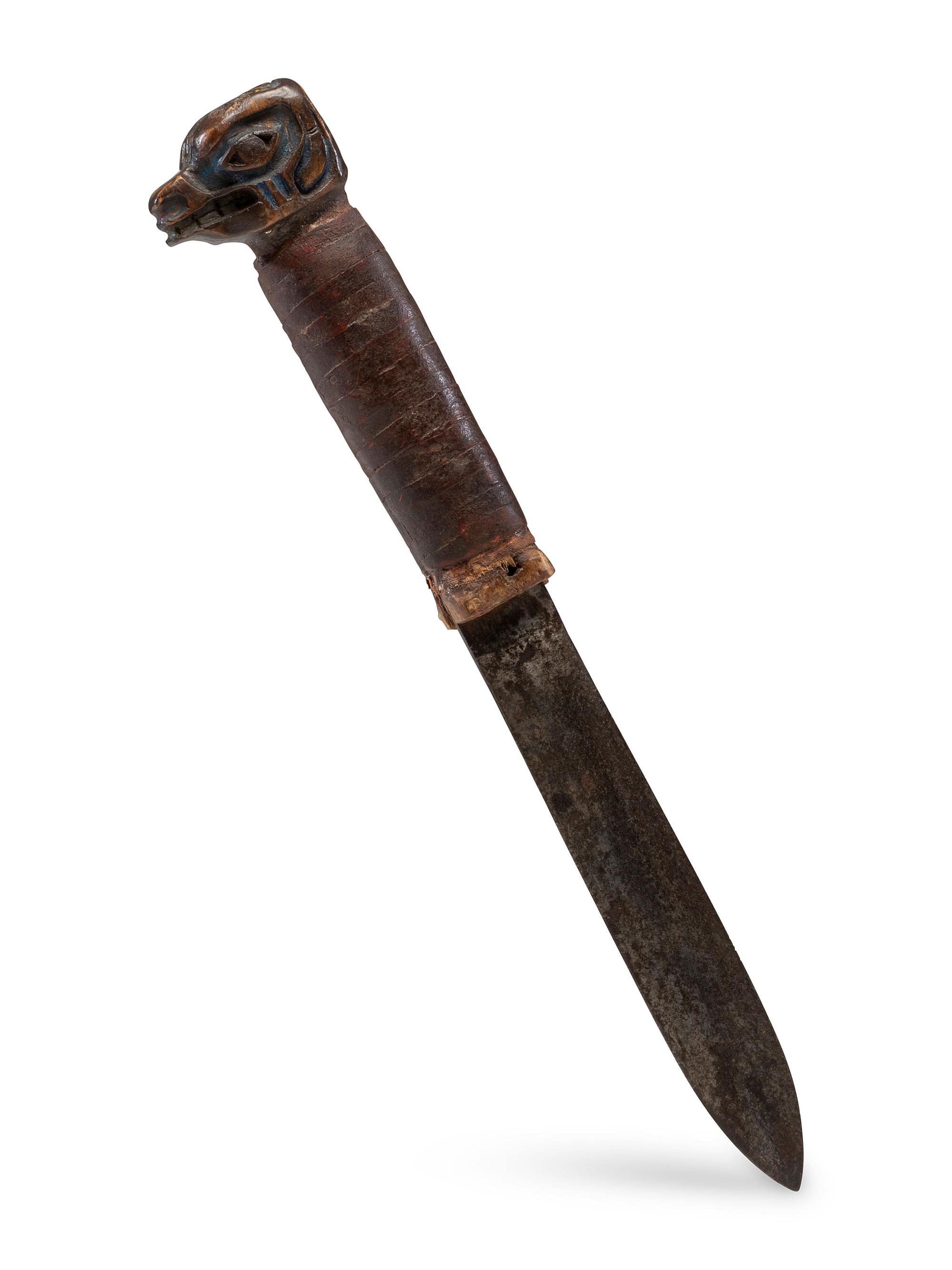 Northwest Coast Carved and Painted Dagger