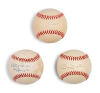 A Group of Yogi Berra, Whitey Ford and Billy Martin Signed Autograph Baseballs
