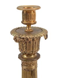 A Pair of French Gilt Bronze Candlesticks