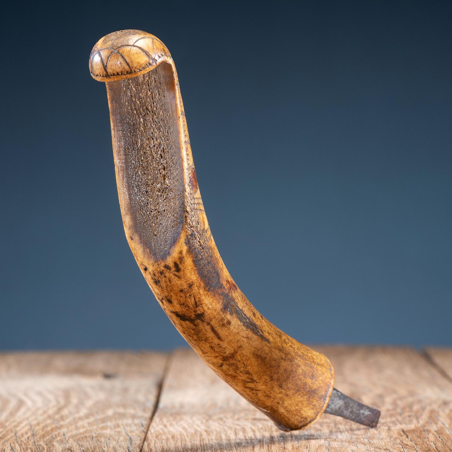Eastern Woodlands Decorated Antler Crooked Knife