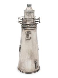 A Large American Silver-Plate Lighthouse Cocktail Shaker