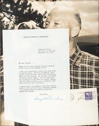 EISENHOWER, Dwight D. (1890-1969). Typed letter with facsimile signature. Commodore Hotel, New York, 30 September 1952.
