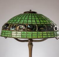 Tiffany Studios New York (American, 1892–1930) — Turtleback-Banded Table Lamp on Mushroom Library Standard Base
