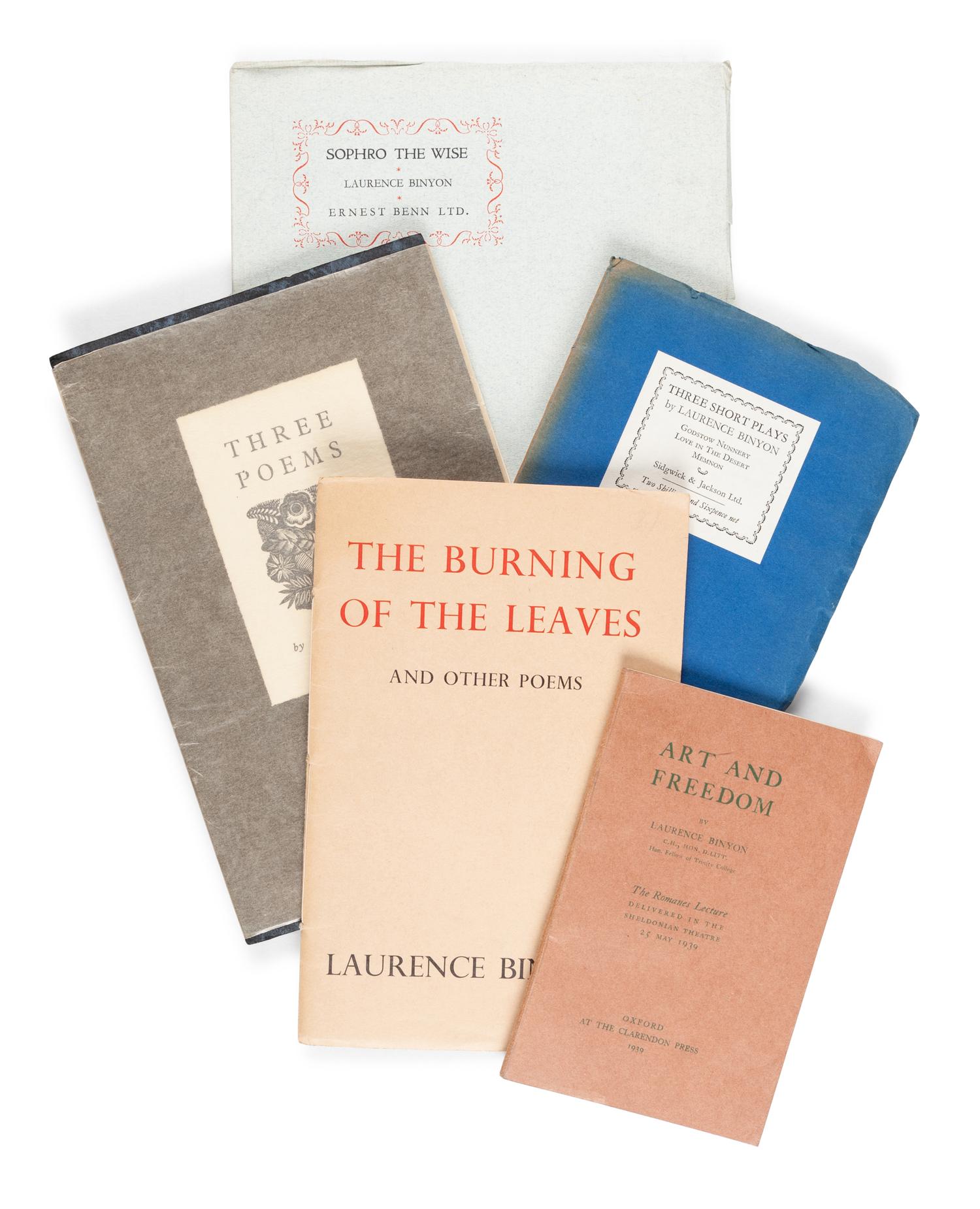 BINYON, Laurence (1869-1943). A small archive of letters and pamphlets.