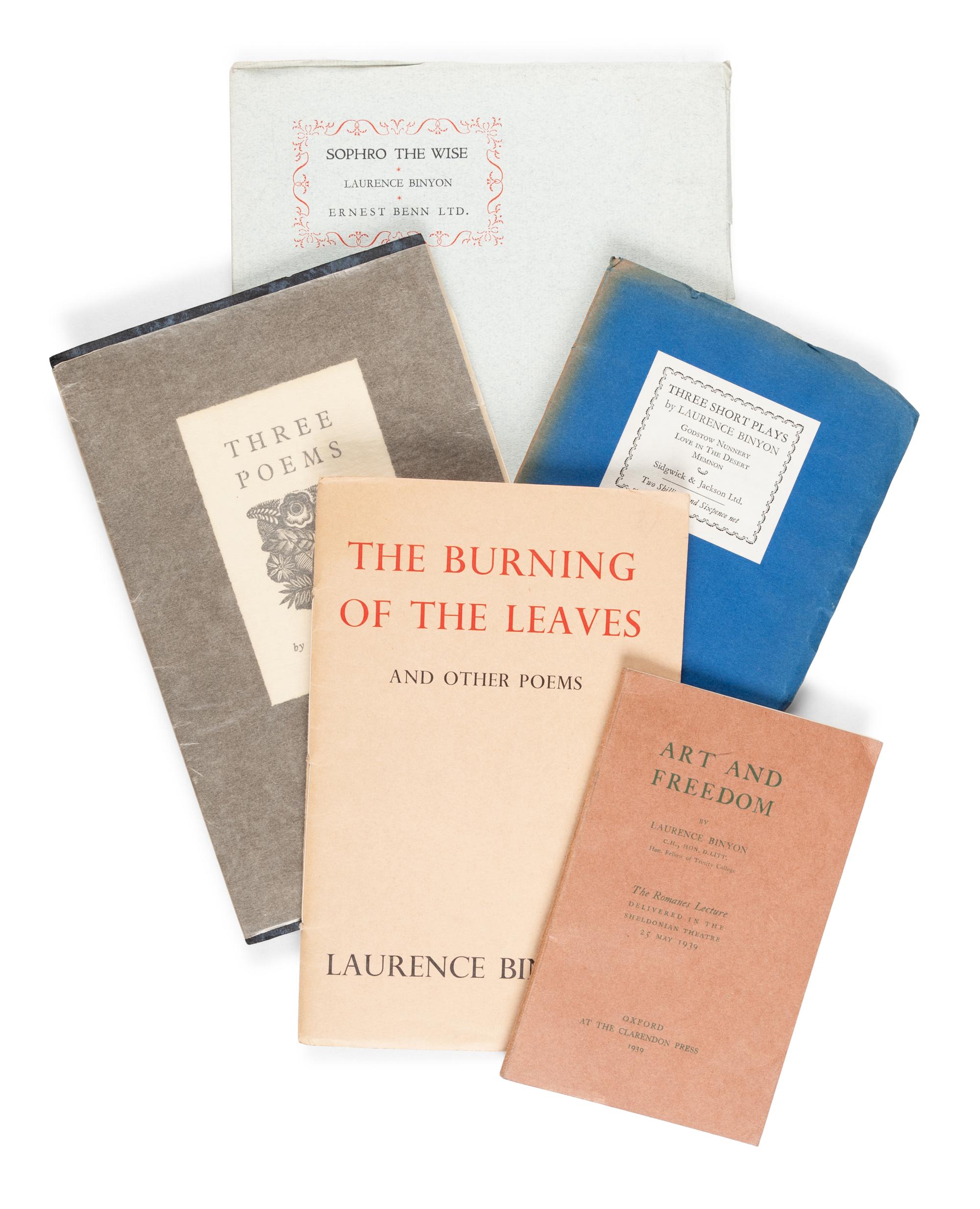 BINYON, Laurence (1869-1943). A small archive of letters and pamphlets.