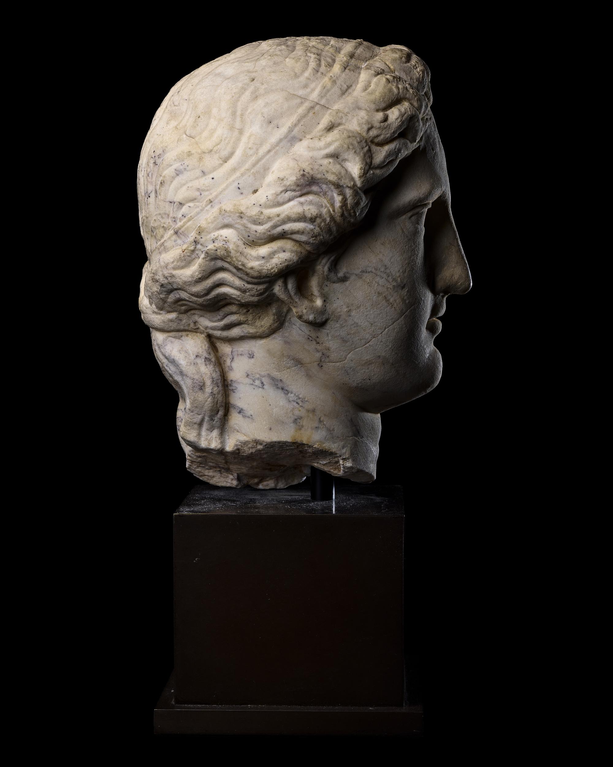 A Roman Marble Head of a Goddess