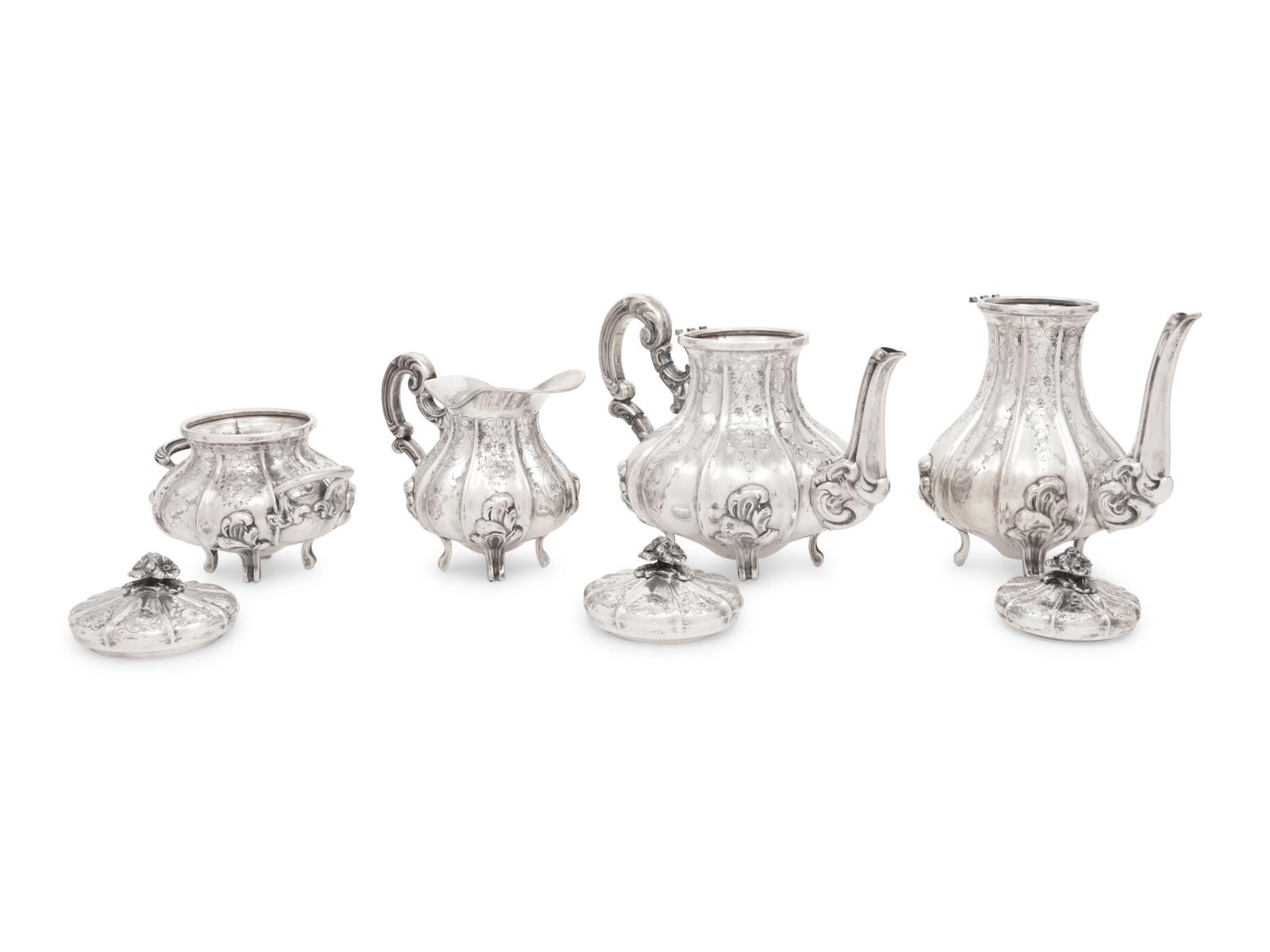 A Continental Silver Four-Piece Tea and Coffee Service