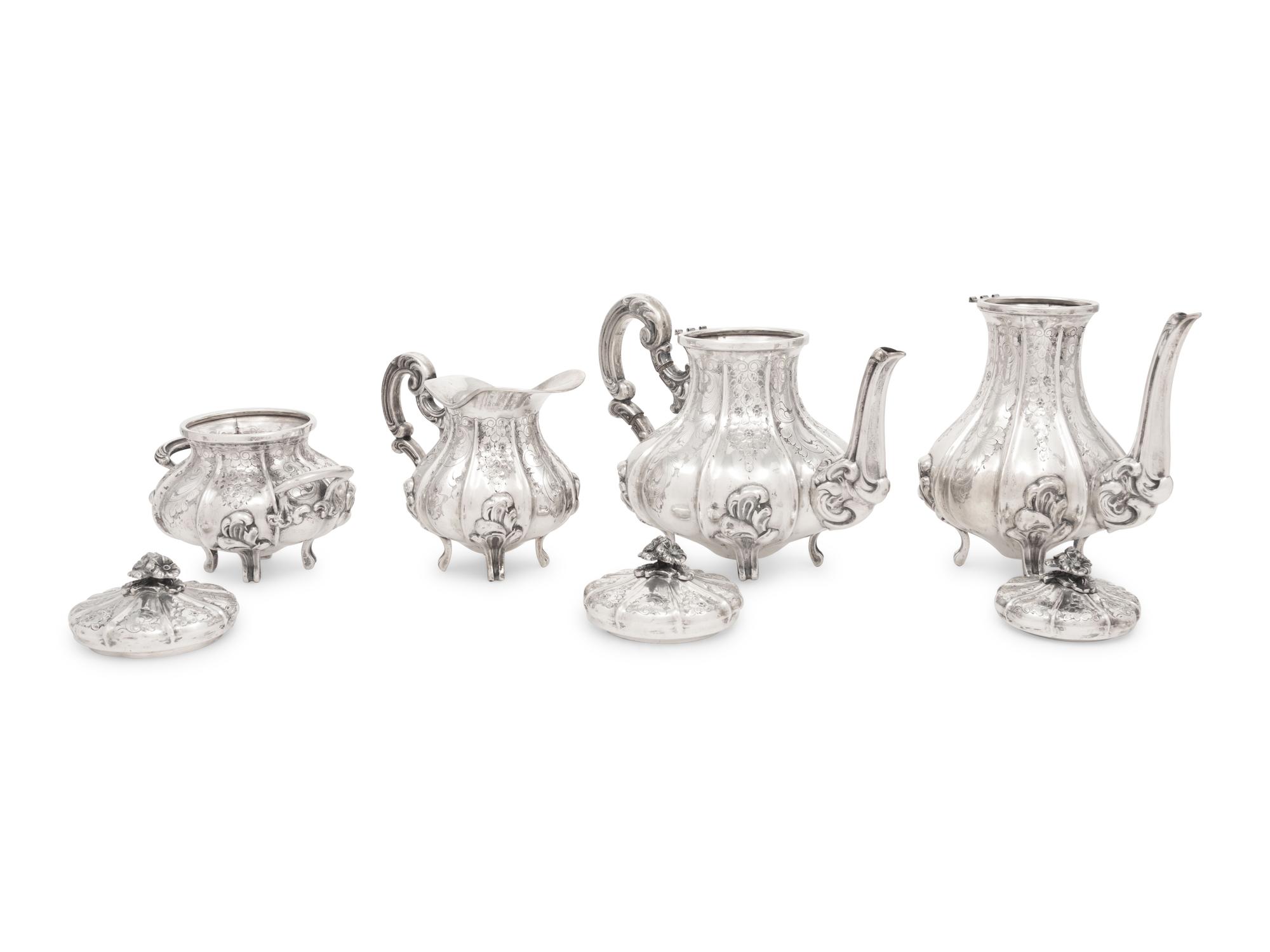 A Continental Silver Four-Piece Tea and Coffee Service