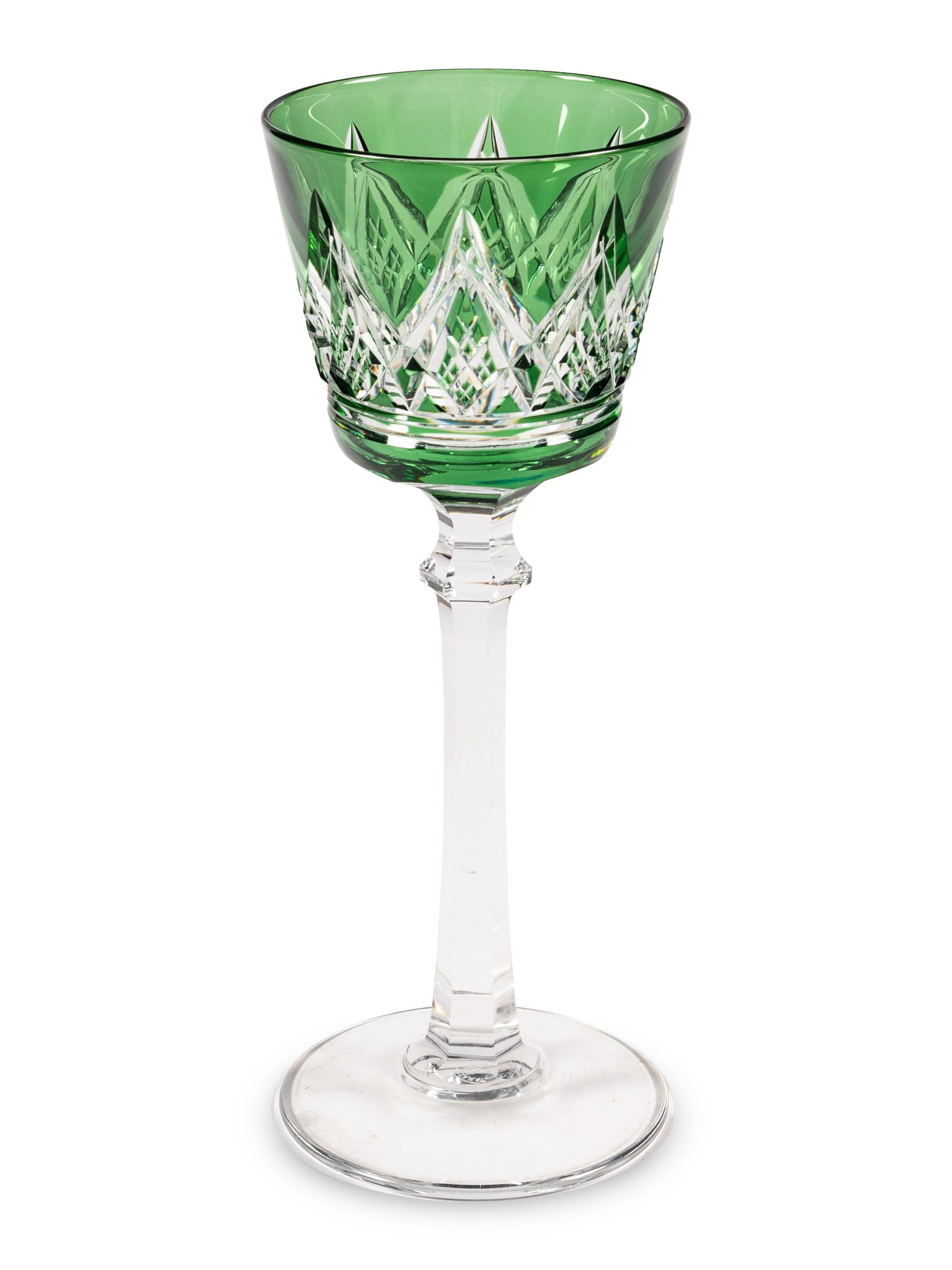 A Collection of Baccarat Colored Cut-to-Clear Wine Glasses