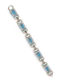 AQUAMARINE AND DIAMOND BRACELET
