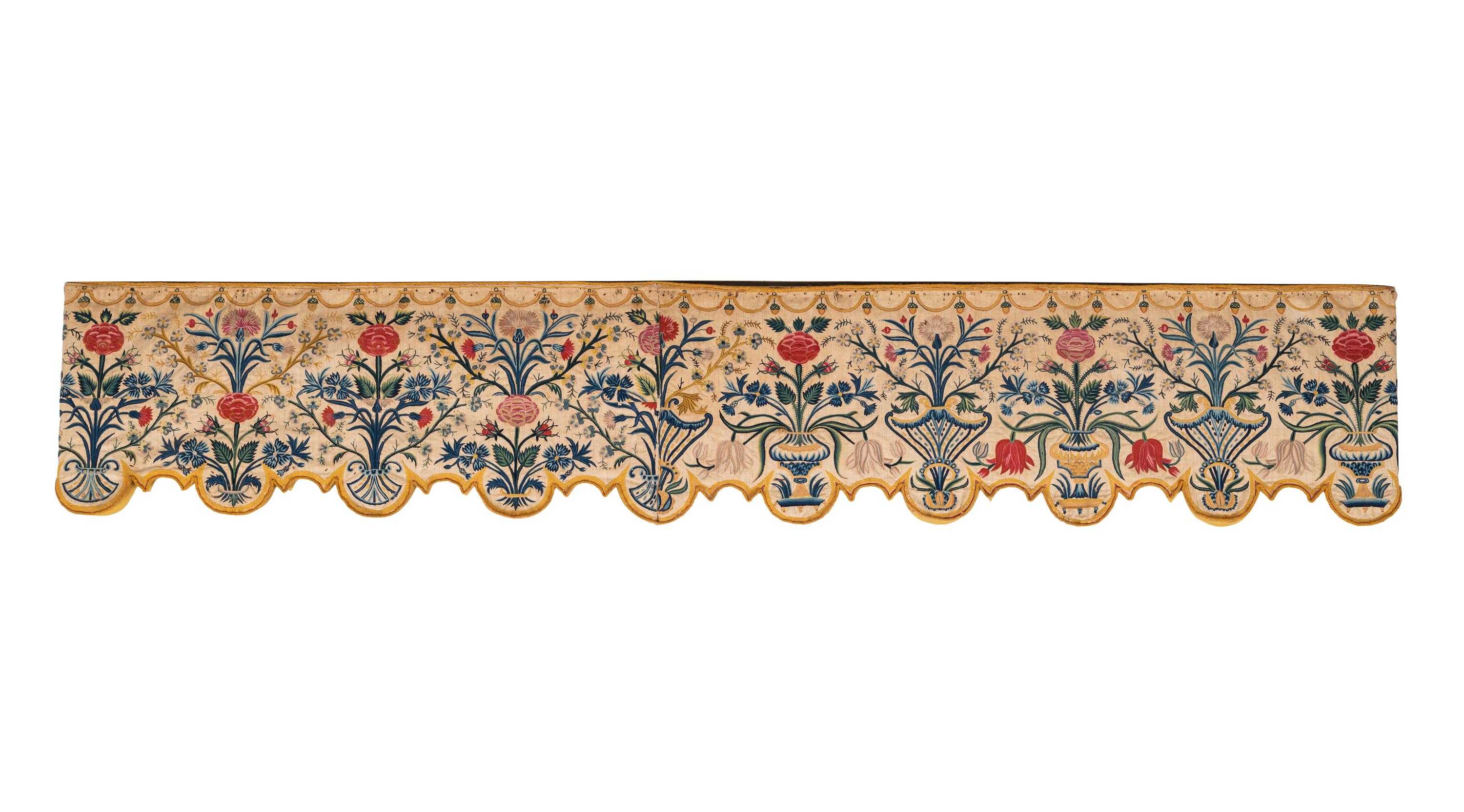 Three Crewelwork Drapery Pelmets