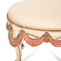 An Italian Painted and Parcel Gilt Foot Stool