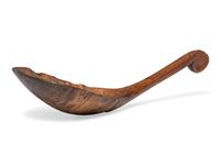 A Carved Burlwood Scoop