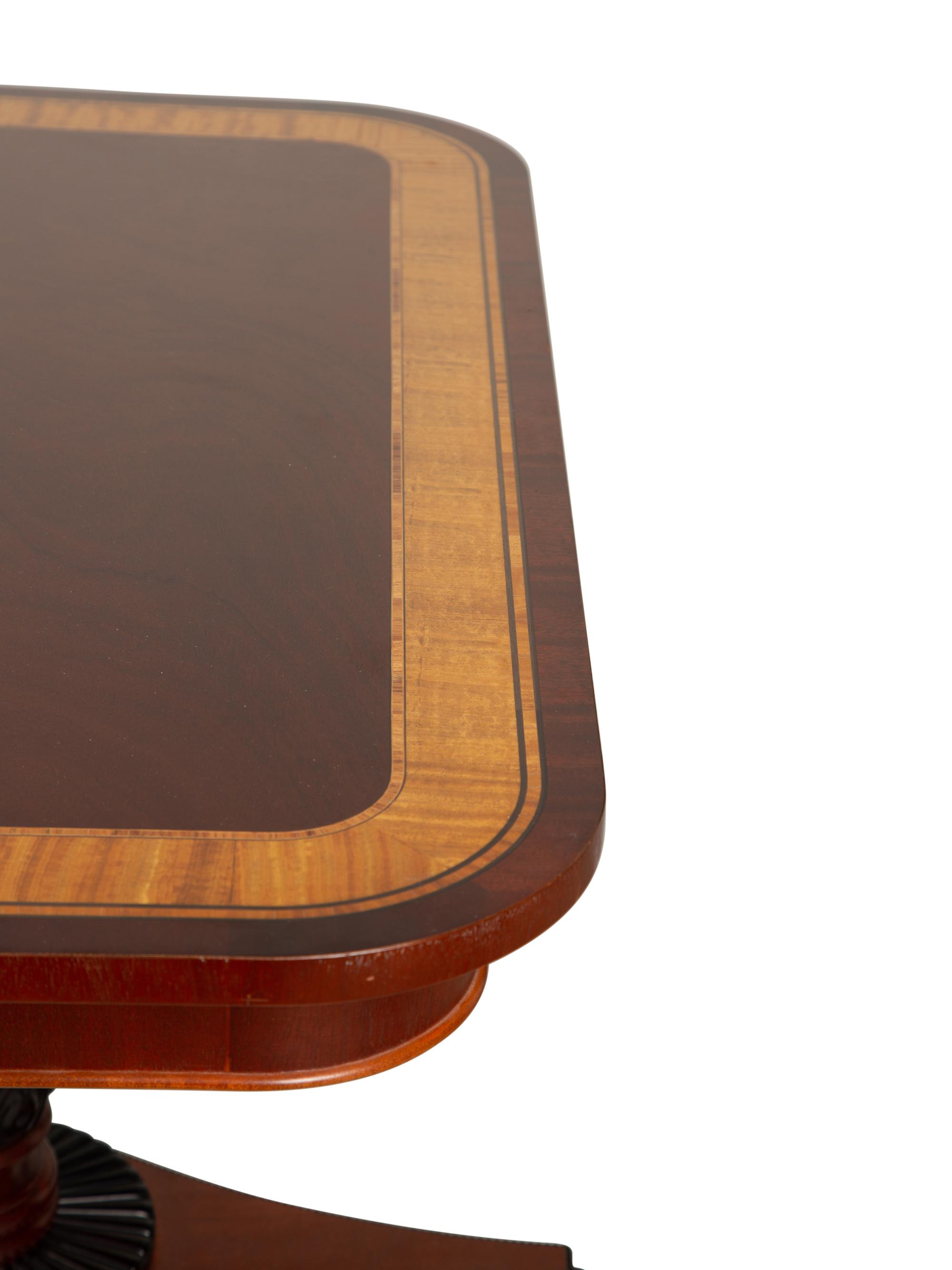 A Regency Style Crossbanded Mahogany Two Pedestal Dining Table — 19th/20th Century