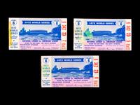 A Group of Three 1972 World Series Oakland Athletics vs. Cincinnati Reds Game 6 Ticket Stubs,