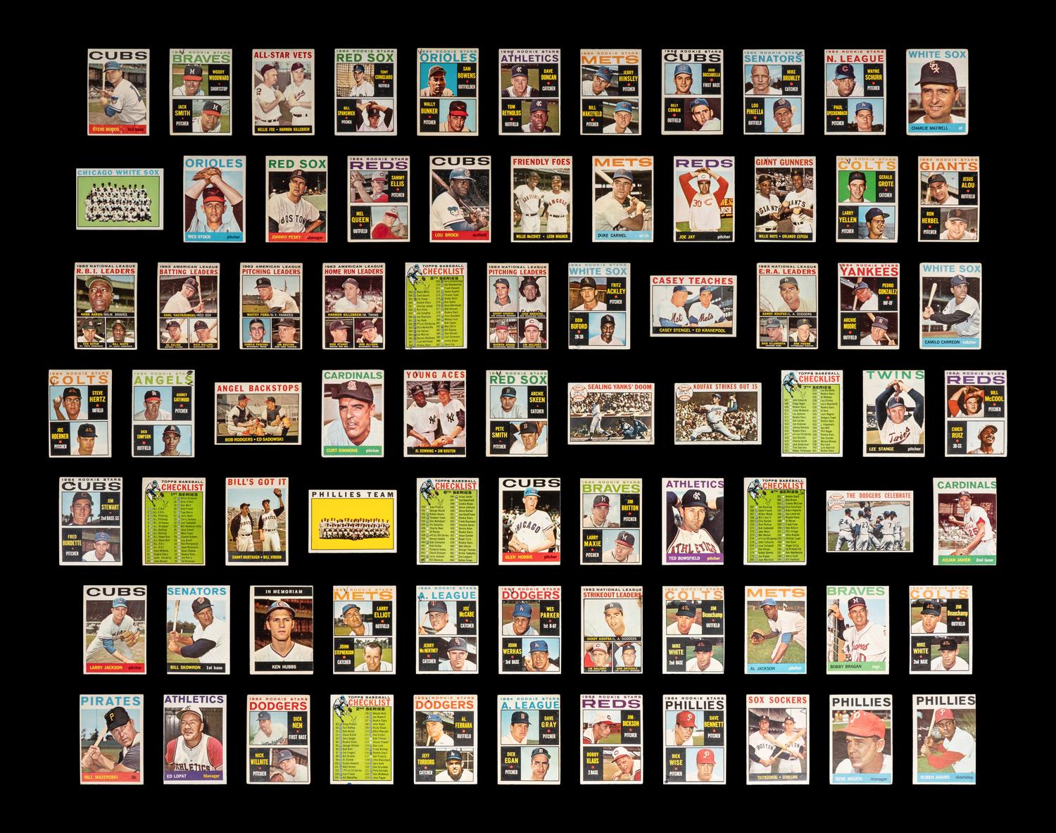 A Group of Over 75 1964 Topps Baseball Cards,