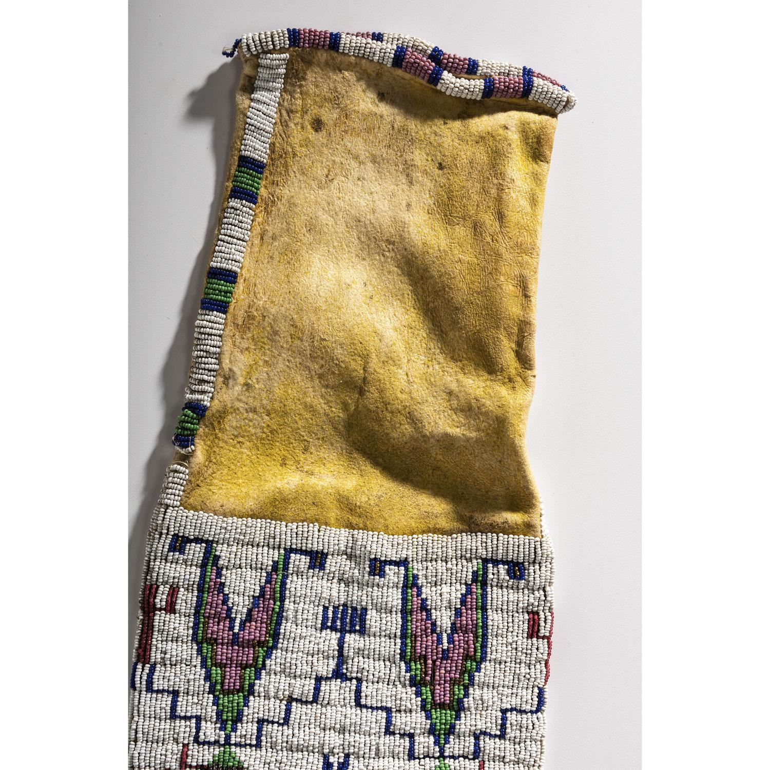 Sioux Beaded Hide Tobacco Bag